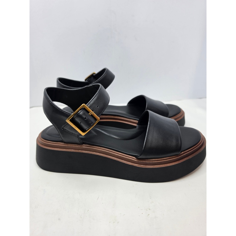 Giani Bernini Teegann Platform Wedge Sandals Black Size 9.5 Chunky Y2k